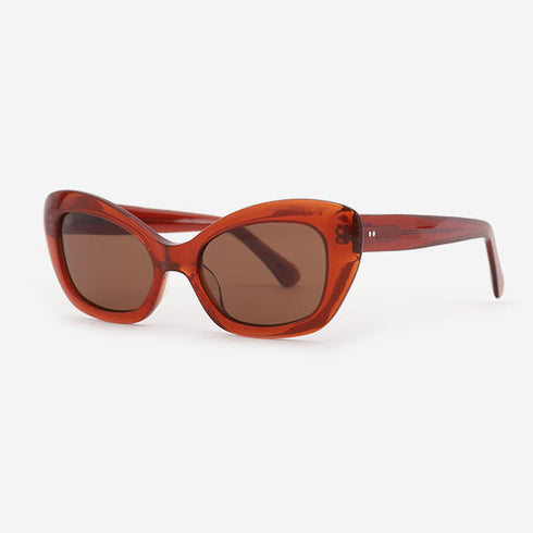 Squaure slightly cat eyed Acetate Women's Sunglasses 21A8087